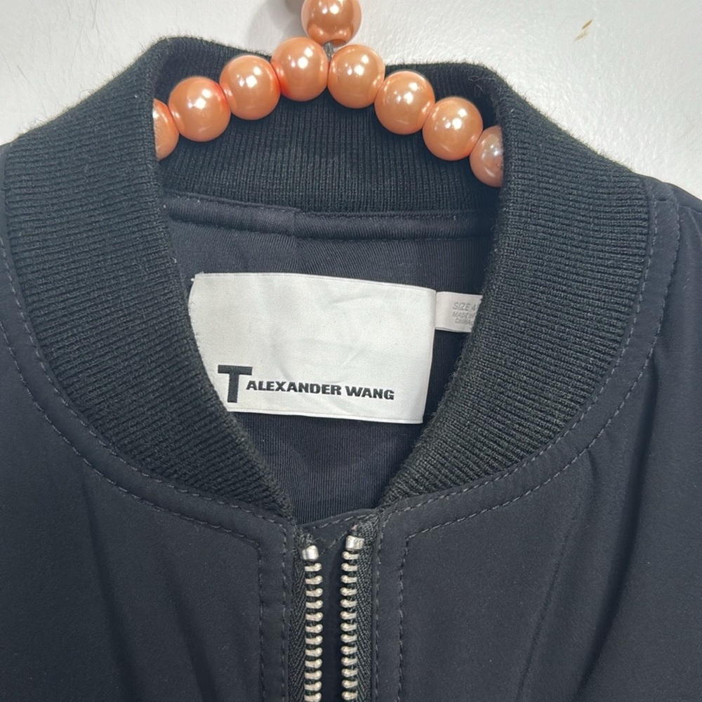 T ALEXANDER WANG BLACK CROPPED BOMBER JACKER 4 - Picture 6 of 14